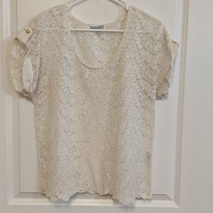 Cream lace t-shirt